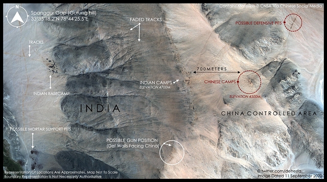 These Satellite Images Show How Indian Positions On Heights South Of Pangong Lake Are Dominating Chinese Camps