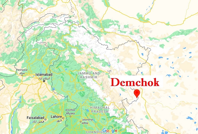 Location of Demchok in Jammu and Kashmir.