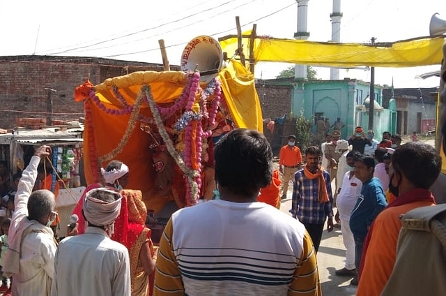 Durga Puja procession.