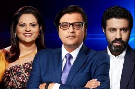 Navika Kumar, Arnab Goswami and Rahul Shivshankar.