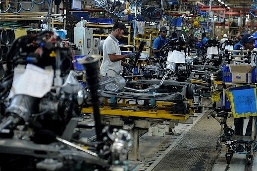 Factory workers at the assembly lines of a factory in Chennai.&nbsp;