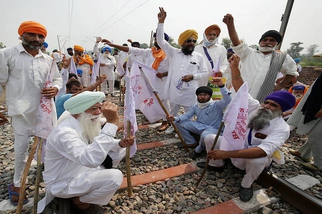 Punjab farmers agitate.