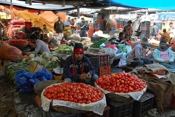 Farmers at a  mandi.