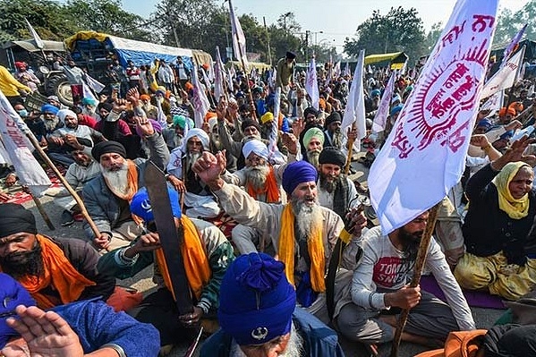 Punjab farmers protesting at Delhi border.