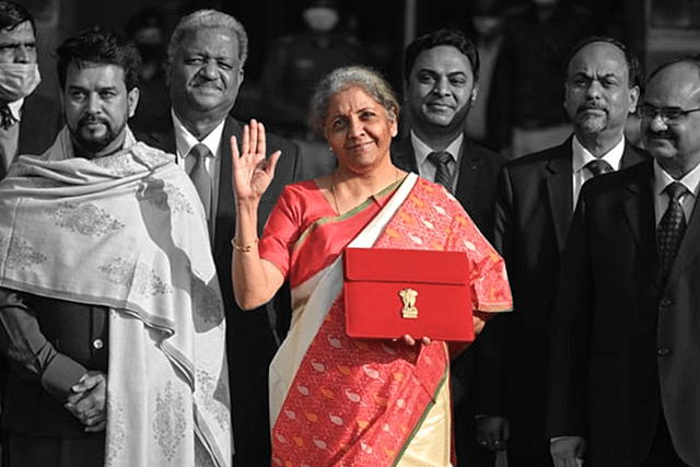 Finance Minister Nirmala Sitharaman with her team.