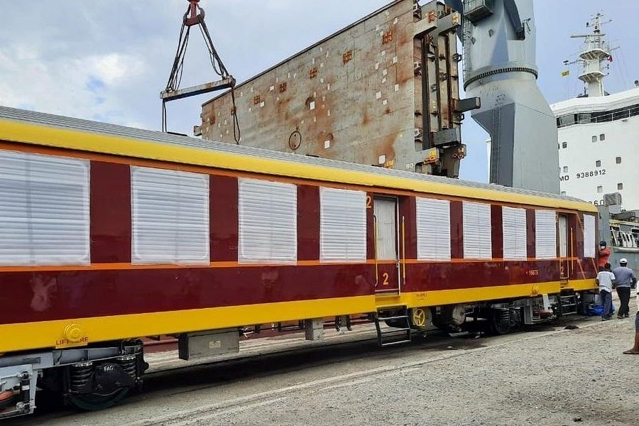 Ten State-Of-The-Art Railway Passenger Coaches Arrive At Colombo Port In Sri Lanka From India