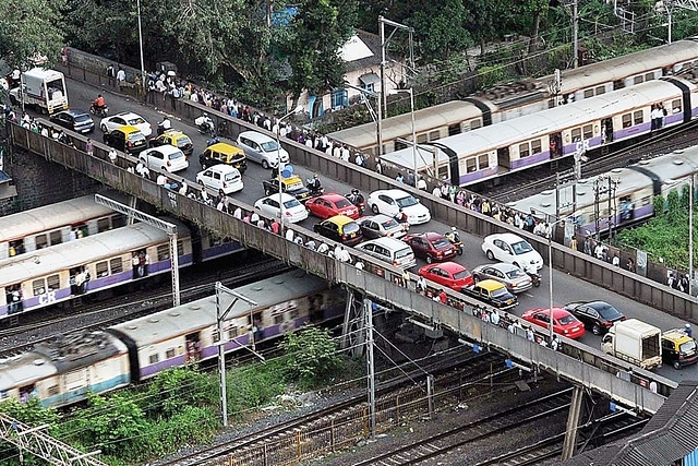 A rail over bridge.