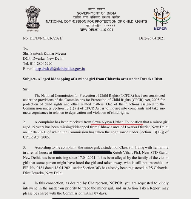 A Minor Girl Was Kidnapped From Delhi And Taken To Assam. Police Did Nothing For A Month Citing Lockdown
