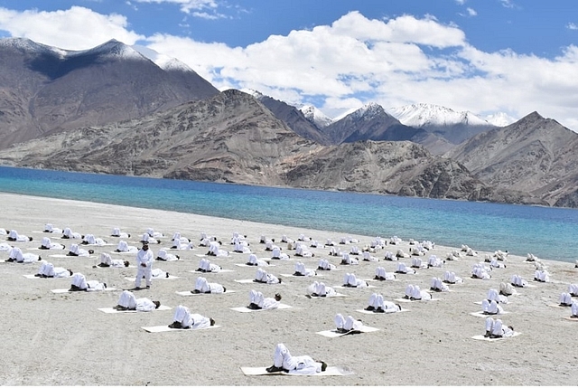 ITBP personnel performing yoga