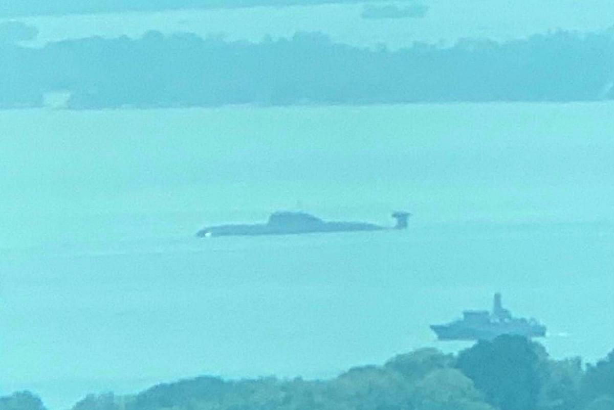 In Pictures: Indian Submarine Seen Transiting Through Malacca, Singapore Straits; Likely Headed Towards South China Sea