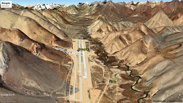 Map 15: Bangda airfield looking northwest