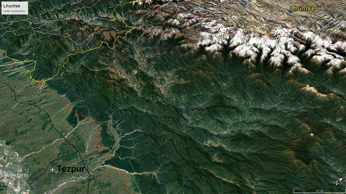 Map 13: Lhuntse airfield location (looking northwest from Tezpur)