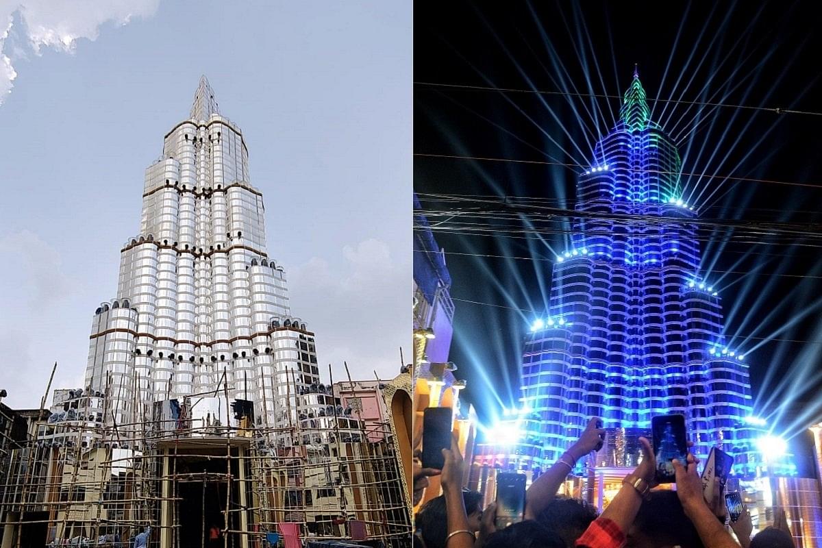 Kolkata's Viral 'Burj Khalifa' Themed Durga Puja Pandal Stops Laser Show After Pilots Complain Of It Blocking Their Vision In Cockpit