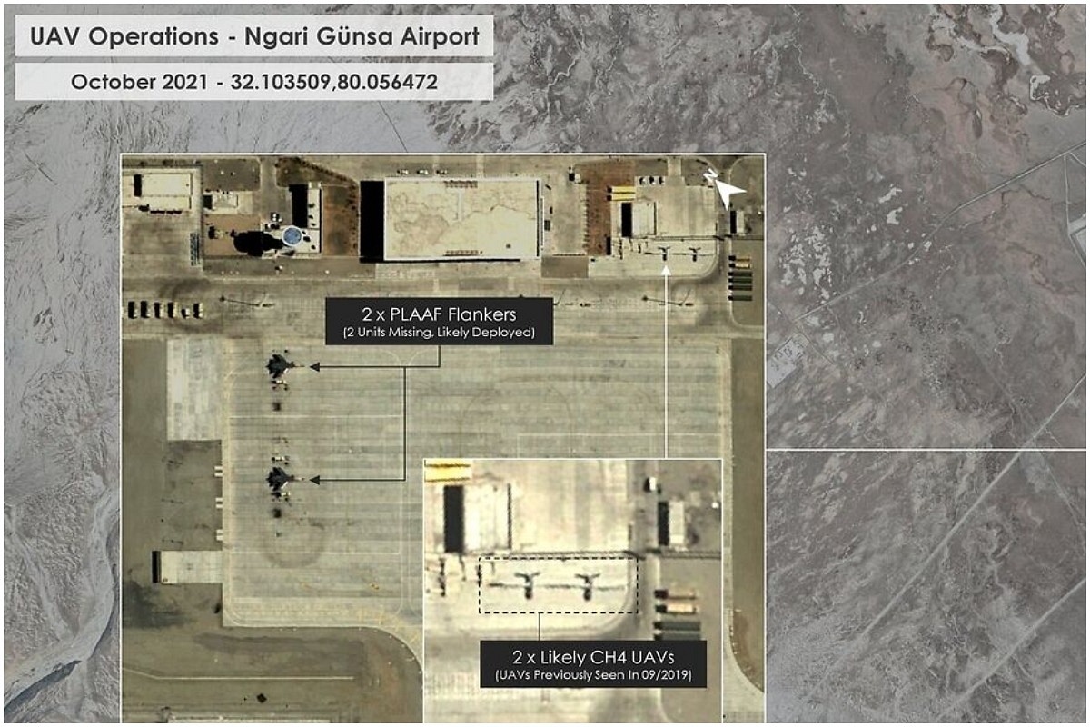 New Satellite Imagery Shows China Has Deployed UAVs, Fighter Jets At Ngari Gunsa Airbase Close To LAC