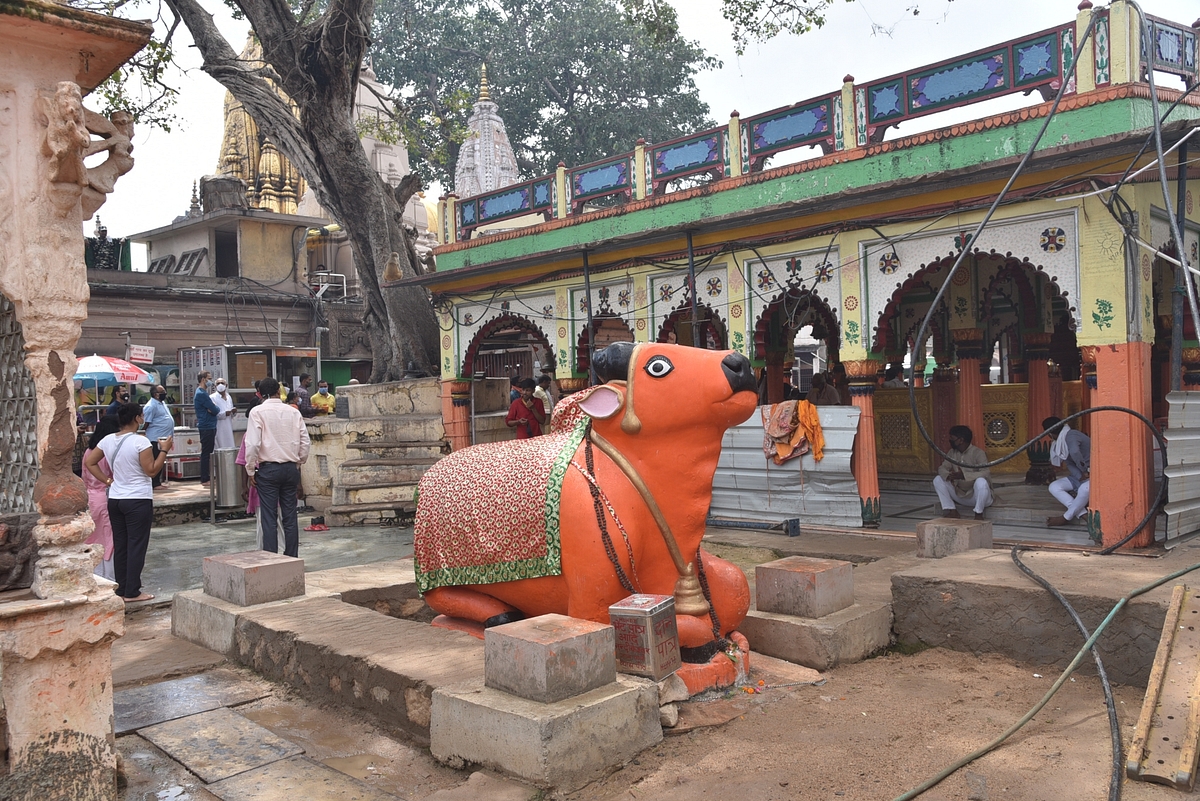 Awaiting justice from another era - NANDI at the Kashi Vishwanath temple who is now part of the temple central premise after two centuries.