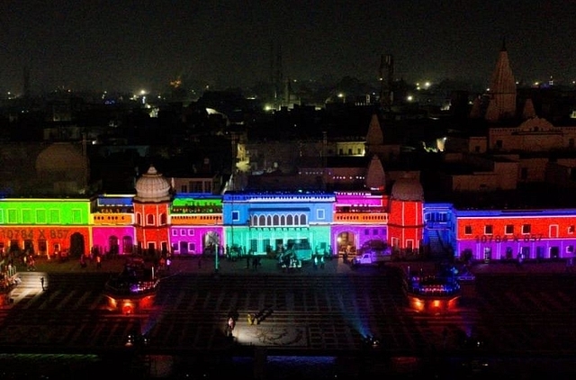 The RAM kI Paidi lit up for Deepavali