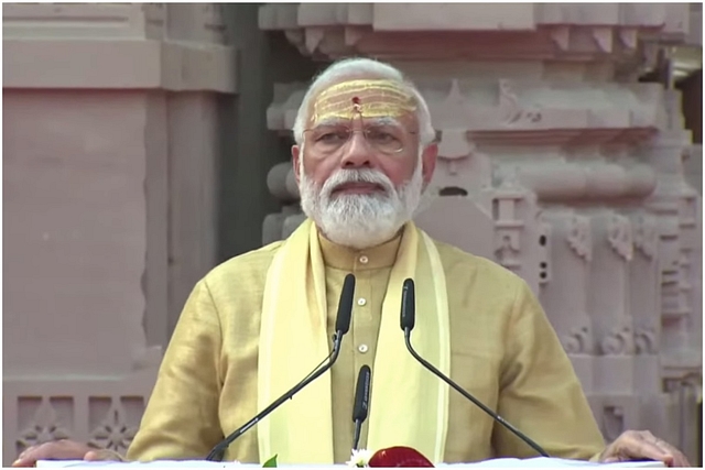 Prime Minister Narendra Modi at the Kashi Vishwanath temple corridor 