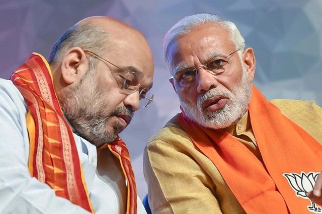 Prime Minister Narendra Modi with Home Minister Amit Shah.