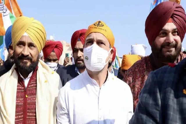 Channi, Rahul Gandhi and Siddhu 