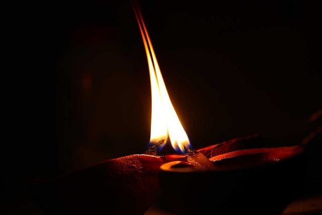 Lamp in a Hindu temple 