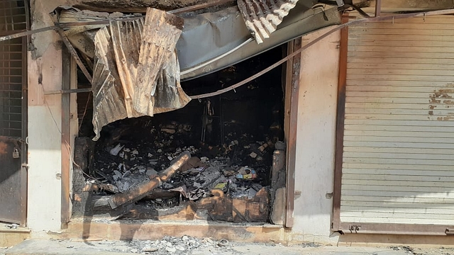 A burnt shop