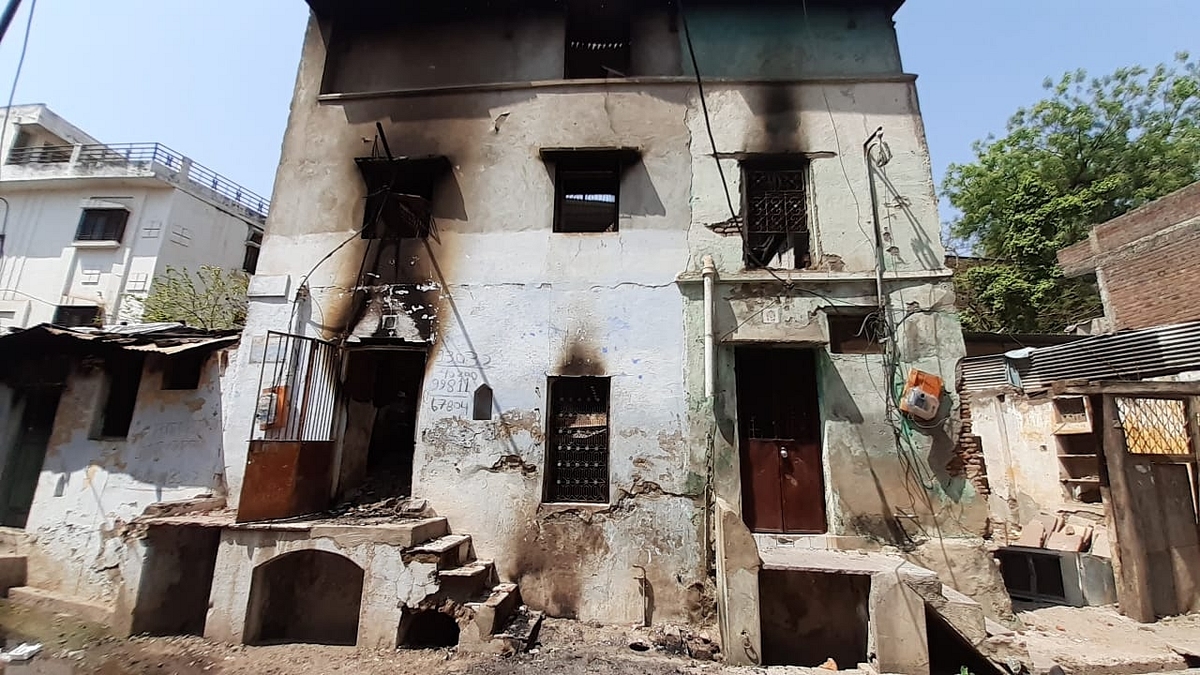 A home in Bhatvadi Mohalla whose video was circulated online   