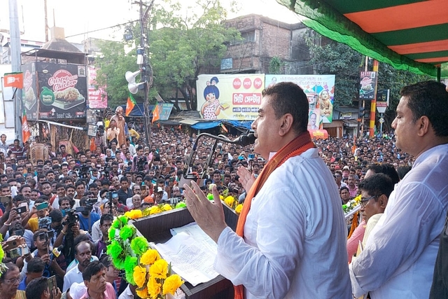 Bengal LoP Suvendu Adhikari at Krishnanagar protest rally (Source: Suvendu Adhikari's Twitter Profile)