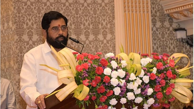 Eknath Shinde taking oath as Maharashtra chief minister 