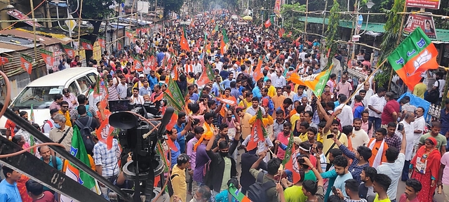 Huge turnout at BJP rally.