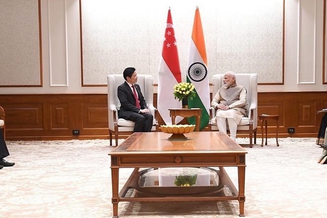 Singapore Deputy PM Lawrence Wong with PM Modi (Pic Via Twitter)