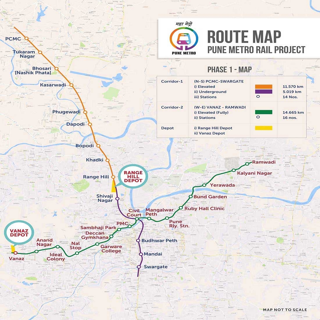 Pune route map.(Maha Metro).