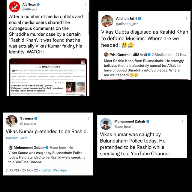 Fact-checkers, Journalists Spread Lie That A Hindu Man Faked Muslim Identity To Make Objectionable Comments On Aaftab-Shraddha Case