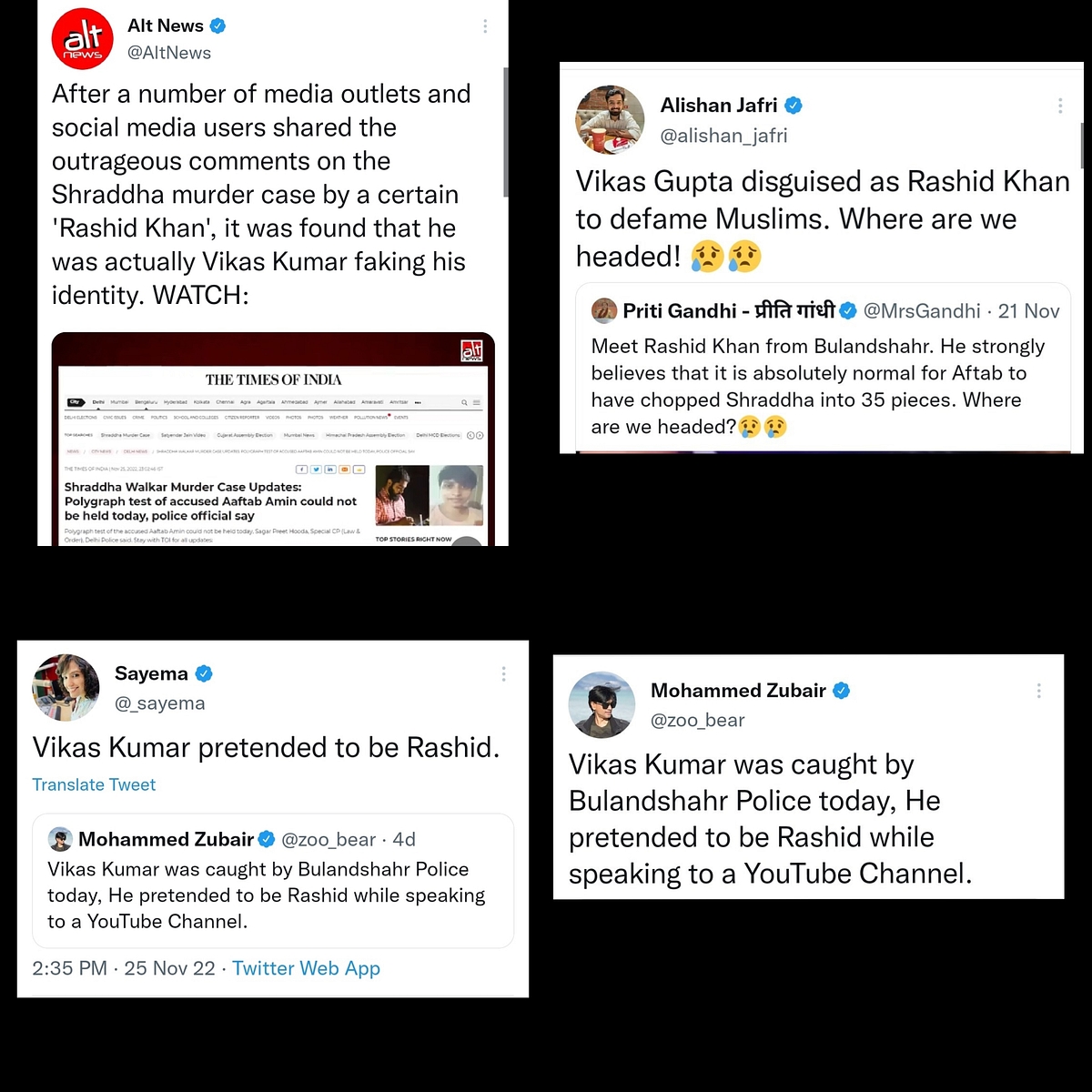 Fact-checkers, Journalists Spread Lie That A Hindu Man Faked Muslim Identity To Make Objectionable Comments On Aaftab-Shraddha Case
