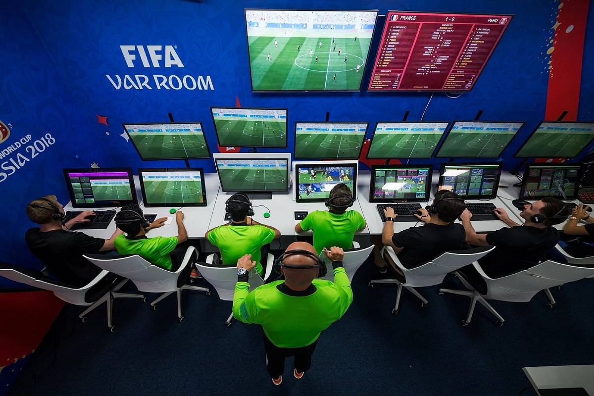 The Video Assistant Referee team monitors 40+ cameras.