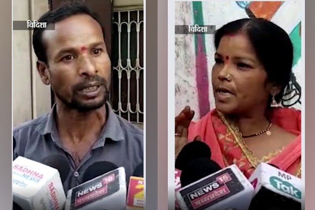 Suresh Arya, the teacher at the madrassa (on the left) and Rekha Chidar (on the right)