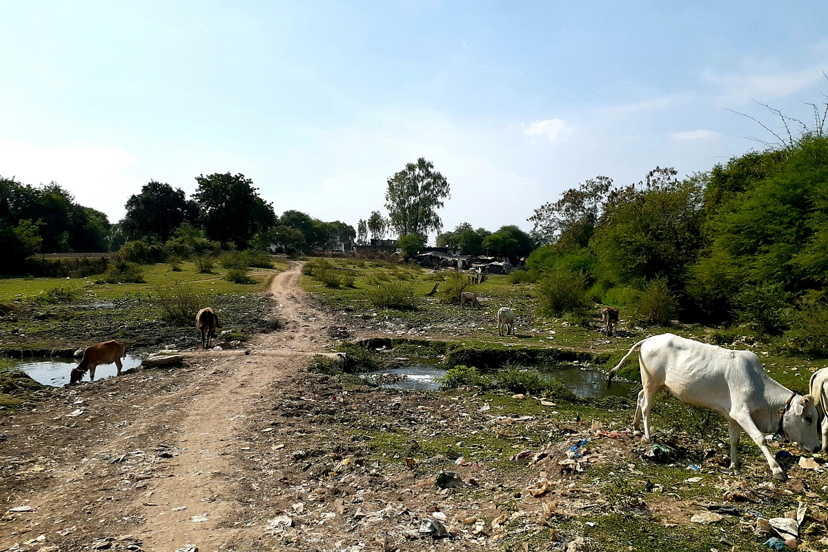 An empty ground along the national highway leads towards Nayapura basti.