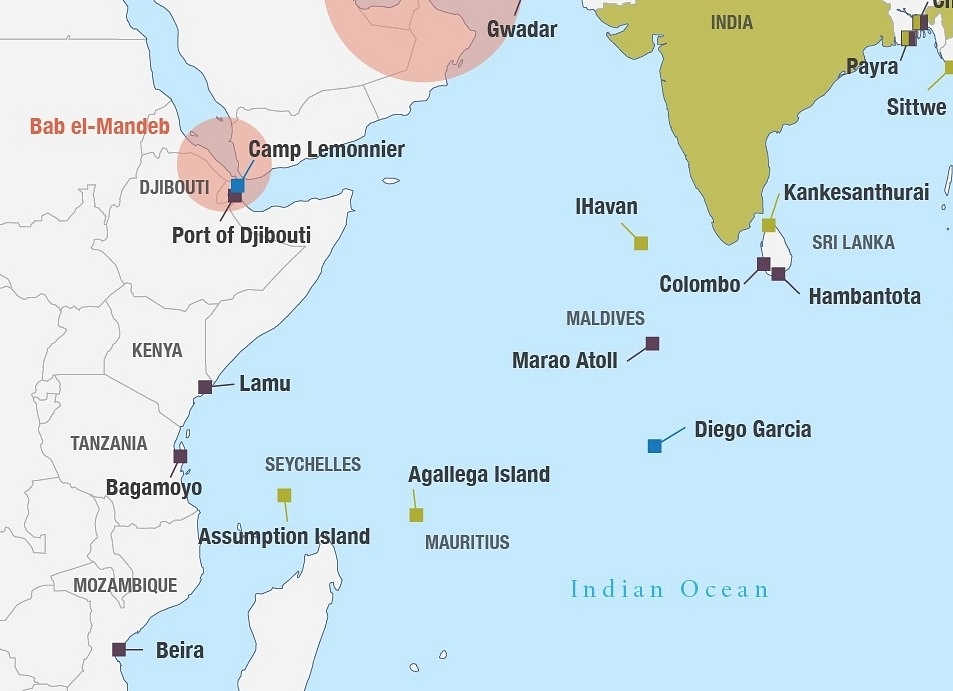 The location of Diego Garcia and Agalega in the Indian Ocean Region. (Council on Foreign Relations)