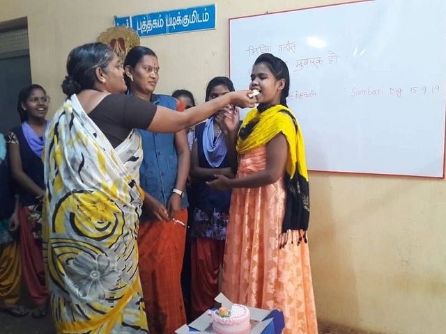 Students celebrate birthdays at the ITI hostel at KG Fabriks.