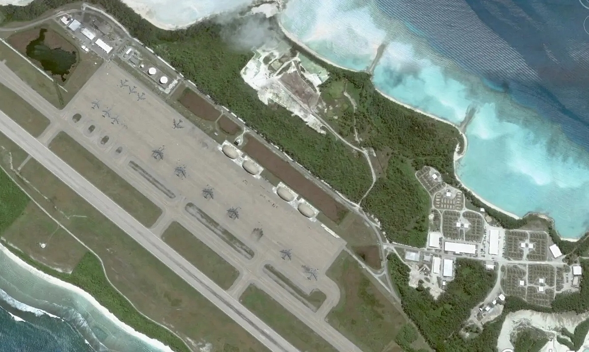 A 2006 satellite image of Diego Garcia. (Google Earth)