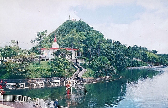 The Grand Bassin in Mauritius, which is also known as Ganga Talao. This is a pilgrimage spot for the Hindus of Mauritius. 
(Wikimedia Commons)