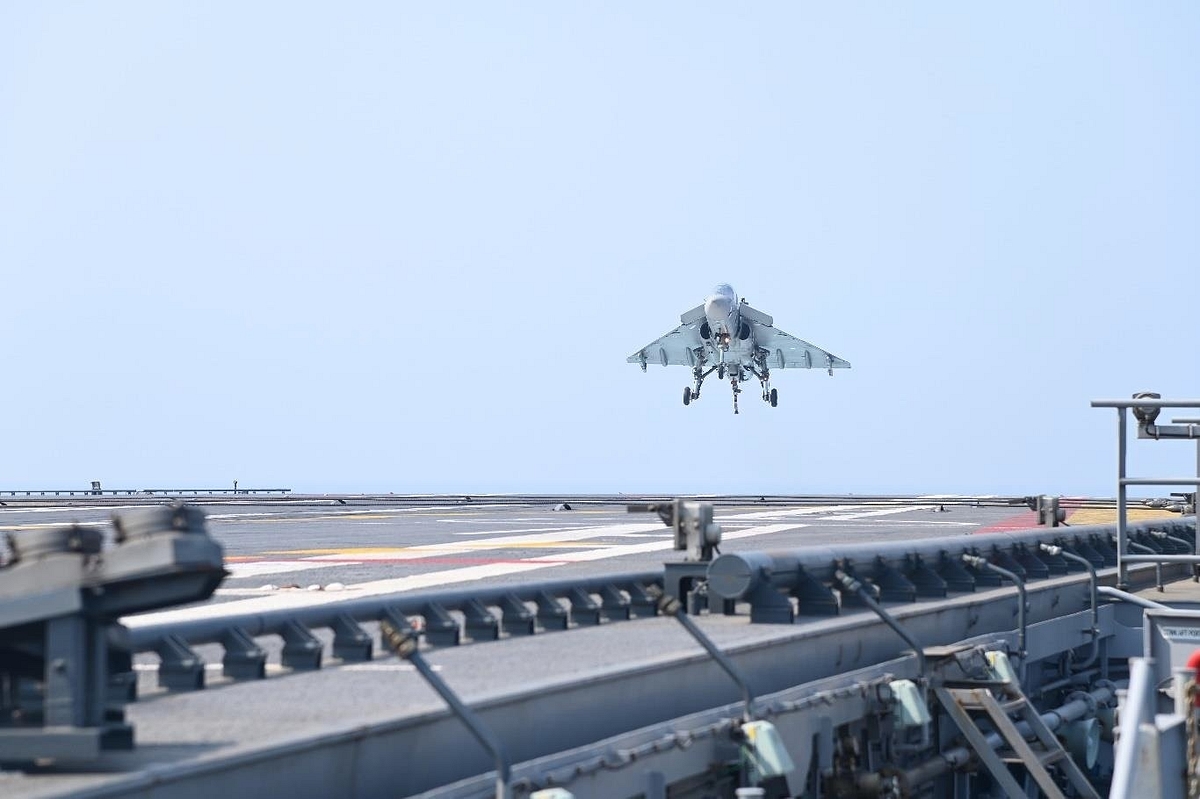 In Pictures: Naval Variant Of Tejas Makes Maiden Landing And Take-Off From Aircraft Carrier INS Vikrant