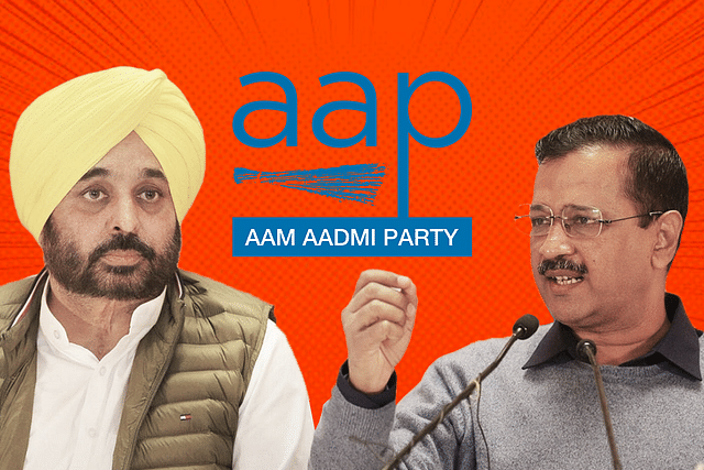 Punjab CM Bhagwant Mann (left) and Arvind Kejriwal (right)