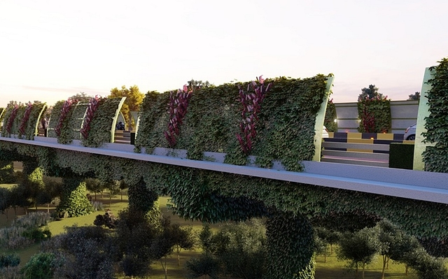 Vegetated panels and solar panels (Source: Asian Development Bank)