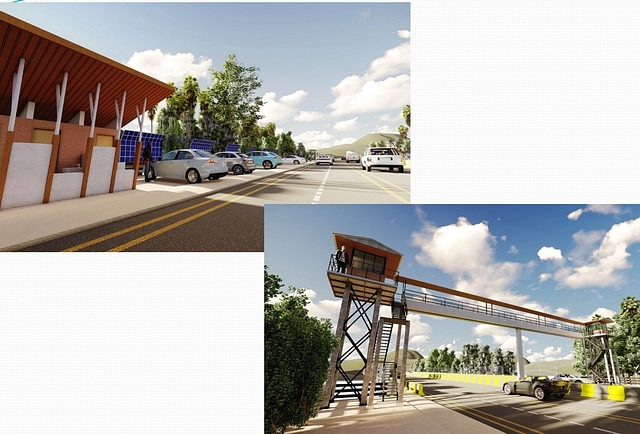 Viewing platforms and vehicle parking representative image (Source: Asian Development Bank)