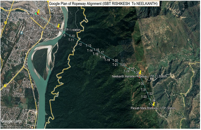 ISBT Rishikesh-Neelkanth Mahadev Ropeway Alignment