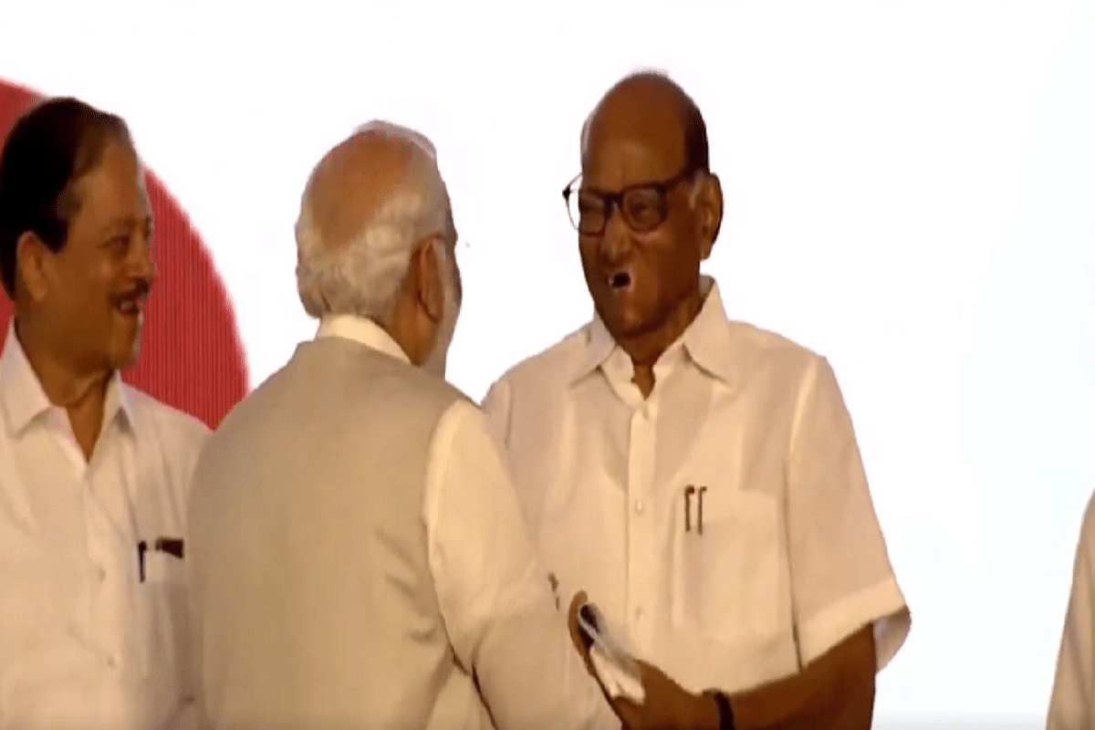 Embarrassment For I.N.D.I.A As Pawar Grins, Pats PM Modi During Candid Conversation Weeks After NCP Split