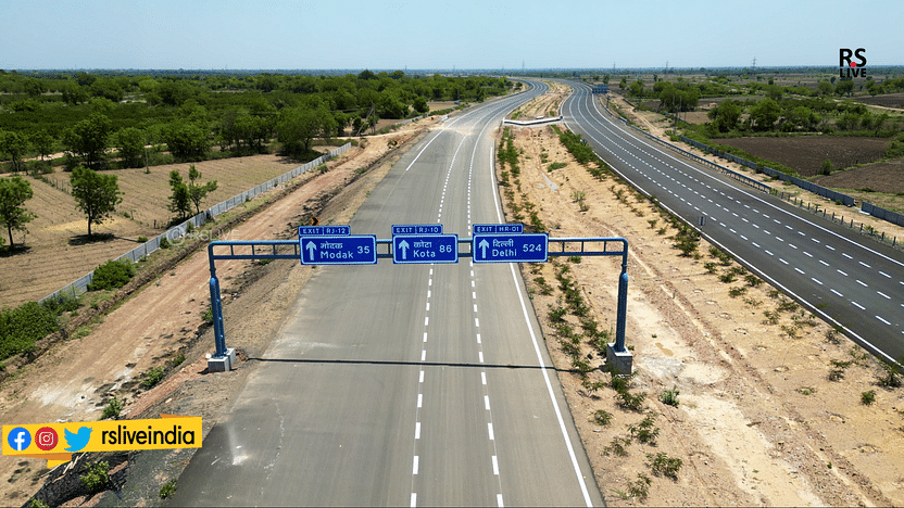 Snapshots of the completed MP stretch of the Delhi Mumbai Expressway. (Source: RSLive/@rsliveIndia)