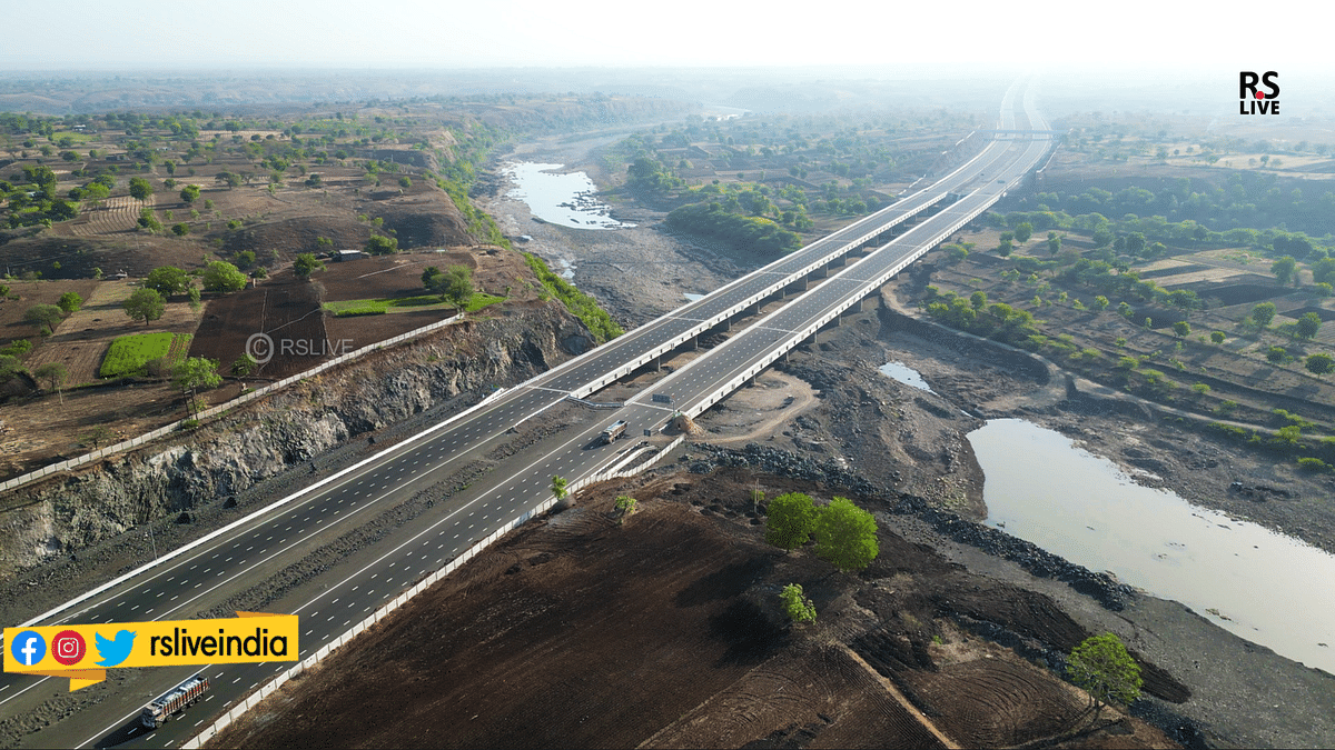 Snapshots of the completed MP stretch of the Delhi Mumbai Expressway. (Source: RSLive/@rsliveIndia)