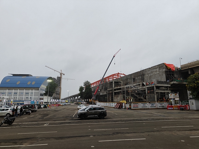 Work underway on the Metro Station at Rana Kamplapati Railway station. (Source: Swarajya)