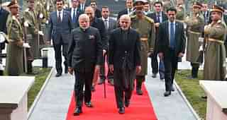 Indian Prime Minister Narendra Modi with Afghanistan President Ashraf Ghani.